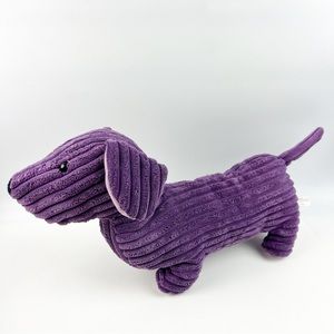 Flying Tiger Copenhagen Dachshund Hound Dog Purple Plush Stuffed Animal Corded